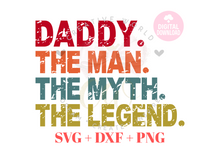 Load image into Gallery viewer, Daddy The Man The Myth The Legend svg | Vintage | Distressed