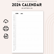 Load image into Gallery viewer, Minimalist 2024 Yearly Calendar | CWCA015