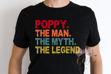 Load image into Gallery viewer, Poppy The Man The Myth The Legend svg | Vintage | Distressed