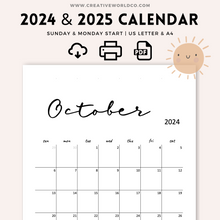Load image into Gallery viewer, Minimalist 2024 Yearly Calendar | CWCA005