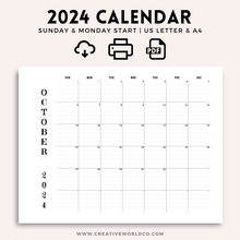 Load image into Gallery viewer, Minimalist 2024 Yearly Calendar | CWCA016