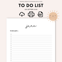 Load image into Gallery viewer, Monthly To-Do List Printable Planner | Organize Your Tasks and Goals | CWCA021