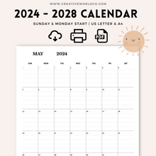 Load image into Gallery viewer, Minimalist 2024 Yearly Calendar | CWCA014