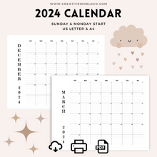 Load image into Gallery viewer, Minimalist 2024 Yearly Calendar | CWCA016