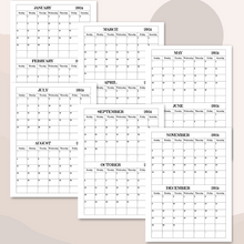 Load image into Gallery viewer, Minimalist 2024 Yearly Calendar | CWCA017