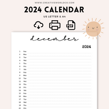 Load image into Gallery viewer, Minimalist 2024 Yearly Calendar | CWCA023