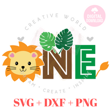 Load image into Gallery viewer, One | Lion One Birthday SVG | Baby Boy 1st Birthday SVG
