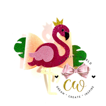Load image into Gallery viewer, New Flamingo Hair Bow Template | CWC078