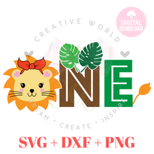 Load image into Gallery viewer, One | Lion One Birthday SVG | Baby Girl 1st Birthday SVG