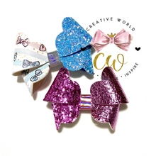 Load image into Gallery viewer, Split Trendy Scallop Hair Bow Template ~ 2 Sizes | CWC090