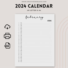 Load and play video in Gallery viewer, Minimalist 2024 Yearly Calendar | CWCA023
