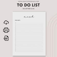 Load and play video in Gallery viewer, Monthly To-Do List Printable Planner | Organize Your Tasks and Goals | CWCA021