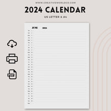 Load and play video in Gallery viewer, Minimalist 2024 Yearly Calendar | CWCA015