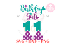 Load image into Gallery viewer, Birthday Mermaid SVG Bundle | Bundle Mermaid Birthday Girl 1-12 svg