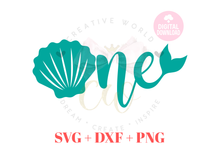 Load image into Gallery viewer, Baby 1st Birthday Mermaid SVG | Mermaid One | One svg