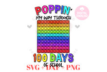 Load image into Gallery viewer, Poppin my way through 100 Days of School | Happy 100 days | 100 Days of School