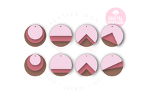 Load image into Gallery viewer, Round Stacked Earring Template | 48 Templates Earring svg | ET003