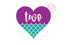 Load image into Gallery viewer, Big Bundle Heart Mermaid SVG | Mermaid Birthday Girl 1-10 svg