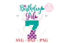 Load image into Gallery viewer, Birthday Mermaid SVG Bundle | Bundle Mermaid Birthday Girl 1-12 svg