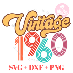 Vintage 1960 svg | 1960 svg | Vintage Birthday svg | Adult Birthday Shirt svg | Birthday svg