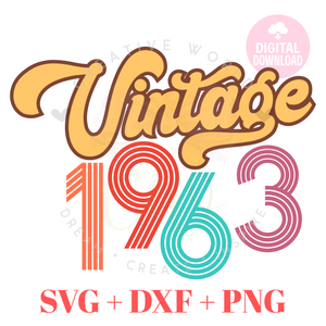 Vintage 1963 svg | 1963 svg | Vintage Birthday svg | Adult Birthday Shirt svg | Birthday svg