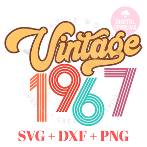 Vintage 1967 svg | 1967 svg | Vintage Birthday svg | Adult Birthday Shirt svg | Birthday svg