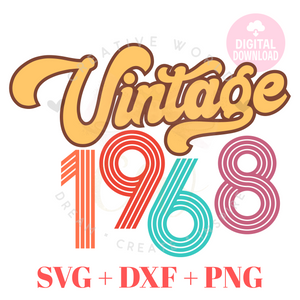 Vintage 1968 svg | 1968 svg | Vintage Birthday svg | Adult Birthday Shirt svg | Birthday svg