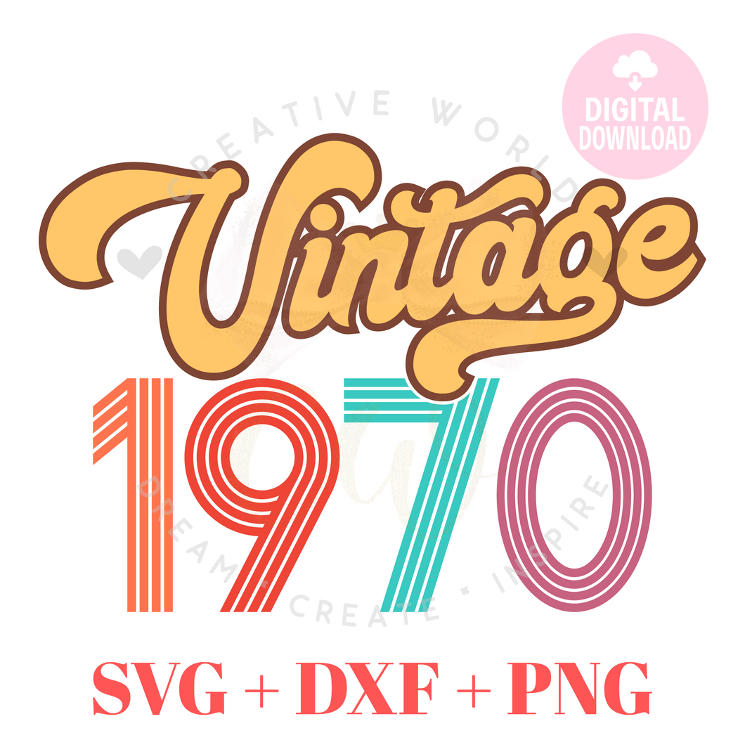 Vintage 1970 svg | 1970 svg | Vintage Birthday svg | Adult Birthday Shirt svg | Birthday svg