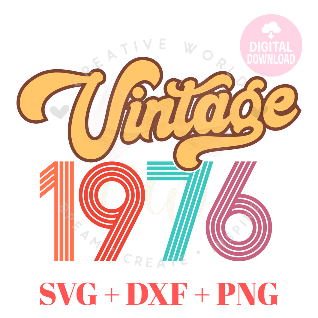 Vintage 1976 svg | 1976 svg | Vintage Birthday svg | Adult Birthday Shirt svg | Birthday svg