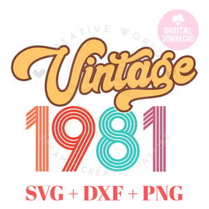 Vintage 1981 svg | 1981 svg | Vintage Birthday svg | Adult Birthday Shirt svg | Birthday svg