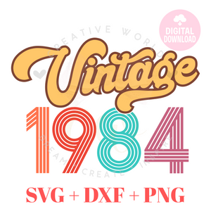 Vintage 1984 svg | 1984 svg | Vintage Birthday svg | Adult Birthday Shirt svg | Birthday svg