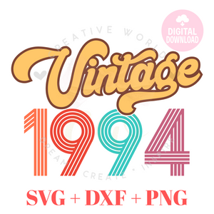 Vintage 1994 svg | 1994 svg | Vintage Birthday svg | Adult Birthday Shirt svg | Birthday svg