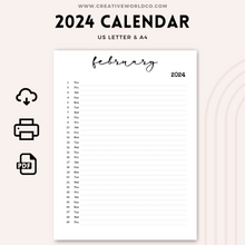 Load image into Gallery viewer, Minimalist 2024 Yearly Calendar | CWCA023
