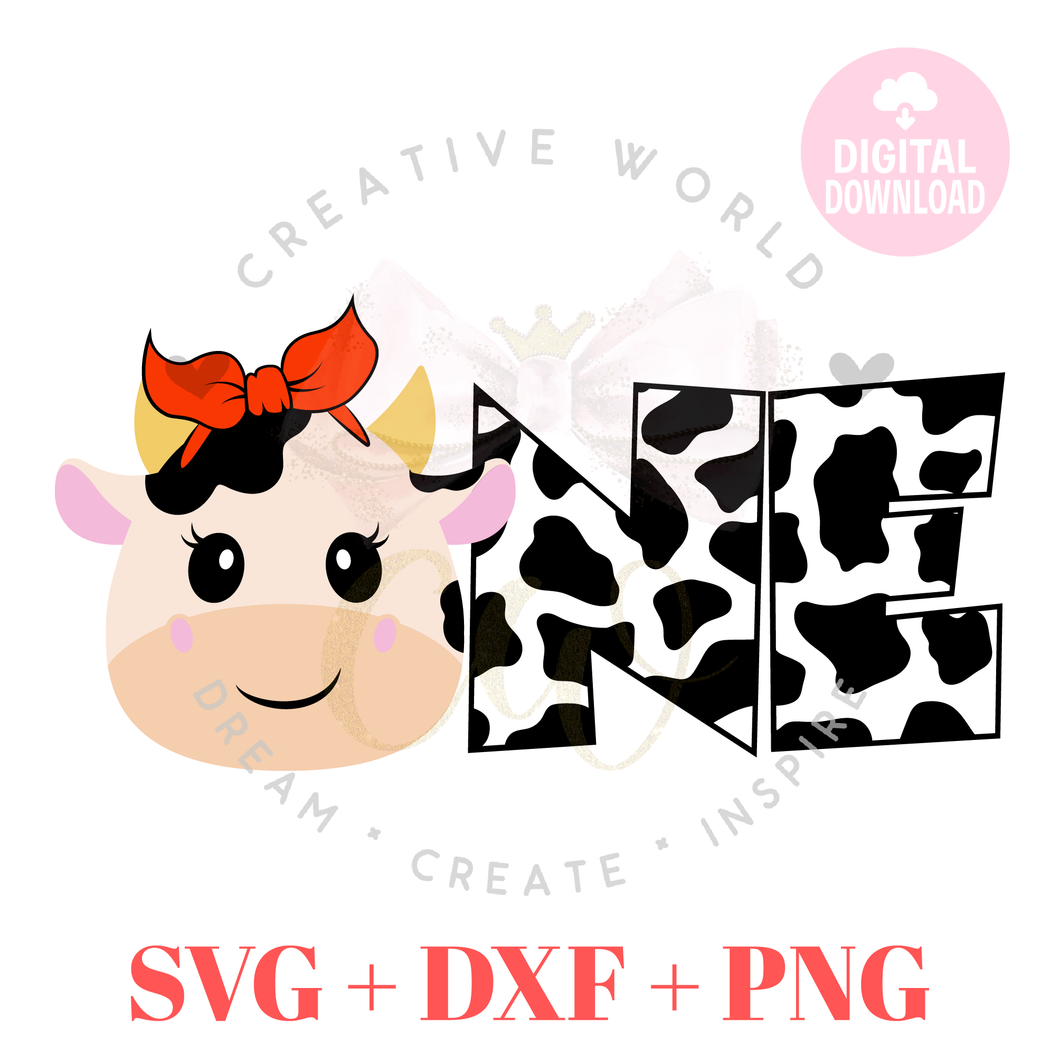 One | Cow One Birthday SVG | Cow Girl 1st Birthday SVG