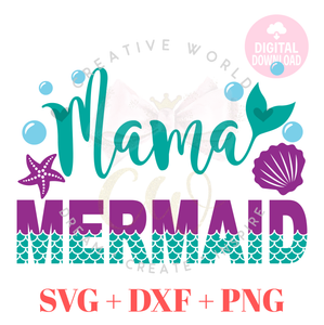 Mama Mermaid SVG | Mermaid Birthday SVG