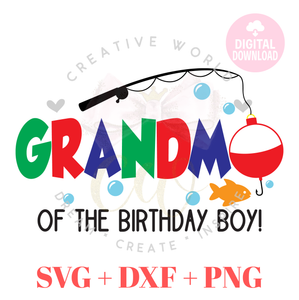 Grandma of the Fish One Birthday svg