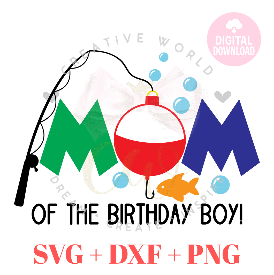 Mom of the Fish One Birthday svg