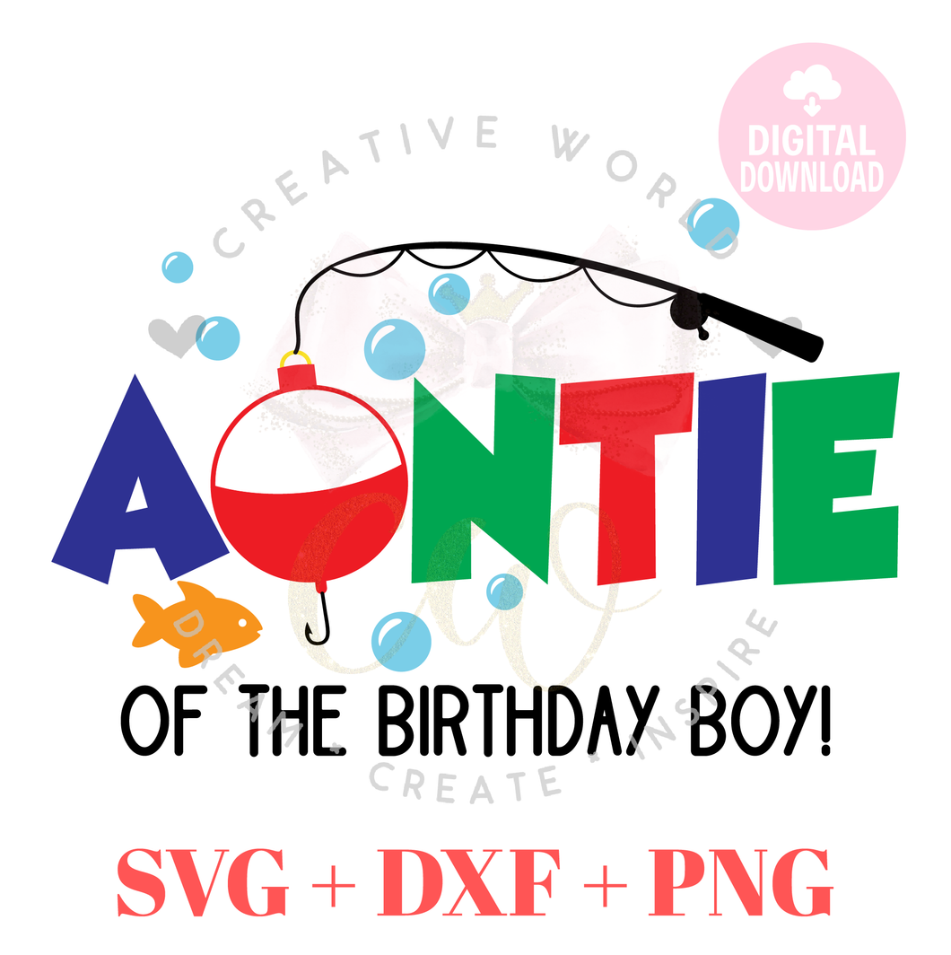 Auntie of the Fish One Birthday svg