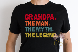 Grandpa The Man The Myth The Legend svg | Vintage | Distressed