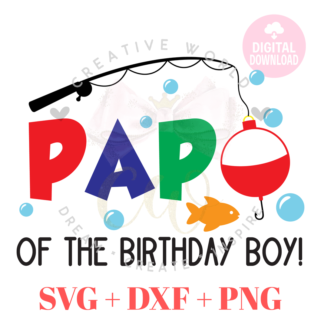 Papa of the Fish One Birthday svg