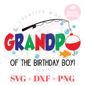 Grandpa of the Fish One Birthday svg