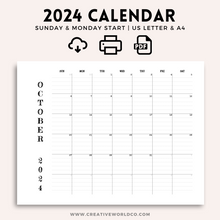 Load image into Gallery viewer, Minimalist 2024 Yearly Calendar | CWCA016
