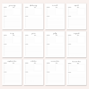 Monthly To-Do List Printable Planner | Organize Your Tasks and Goals | CWCA022