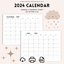 Load image into Gallery viewer, Minimalist 2024 Yearly Calendar | CWCA007
