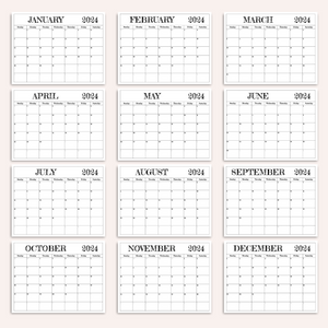 Minimalist 2024 Yearly Calendar | CWCA018