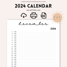 Load image into Gallery viewer, Minimalist 2024 Yearly Calendar | CWCA023
