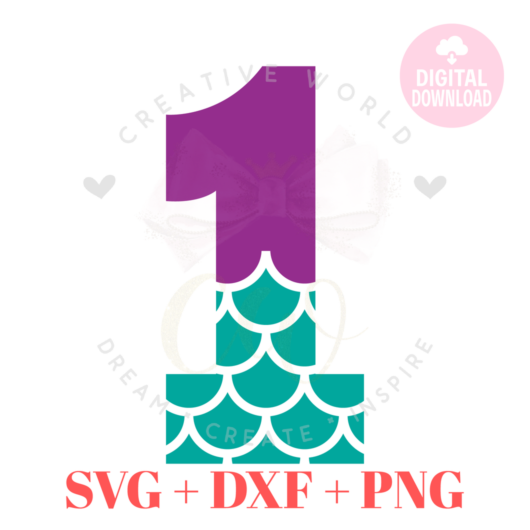 One | My 1st Birthday Mermaid SVG | Mermaid Birthday Girl SVG