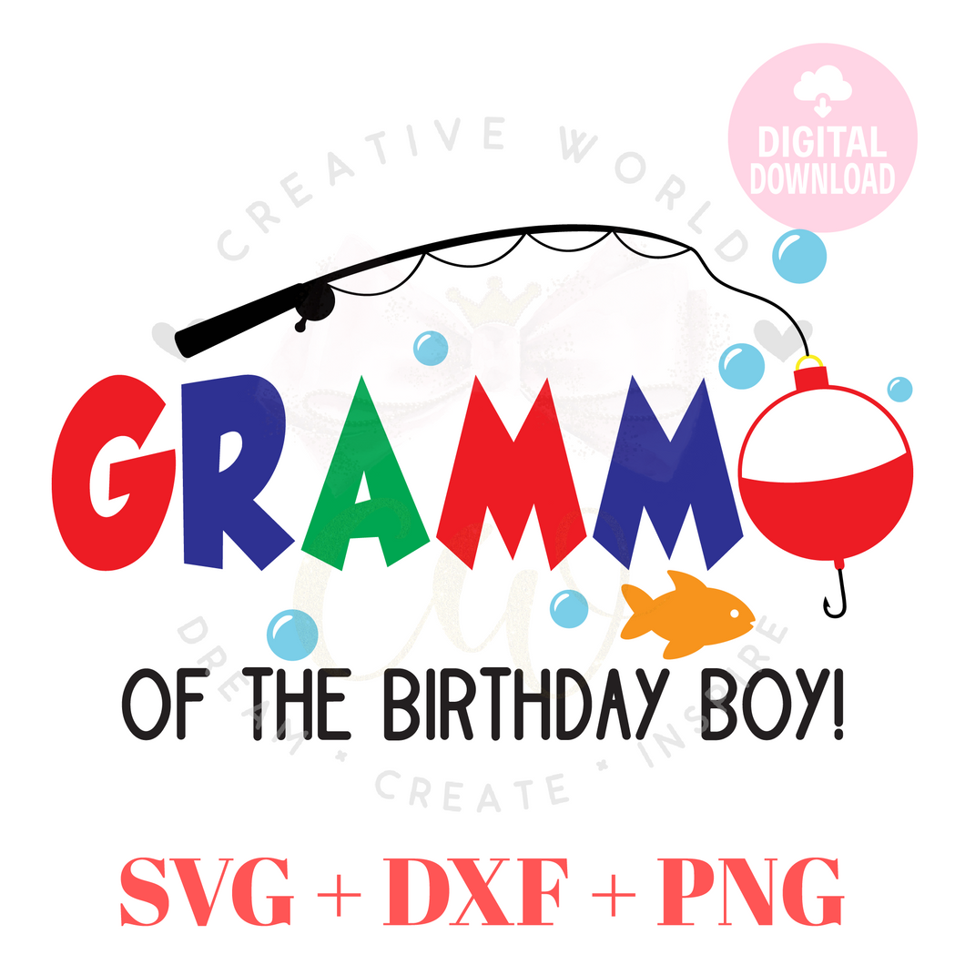 Gramma of the Fish One Birthday svg