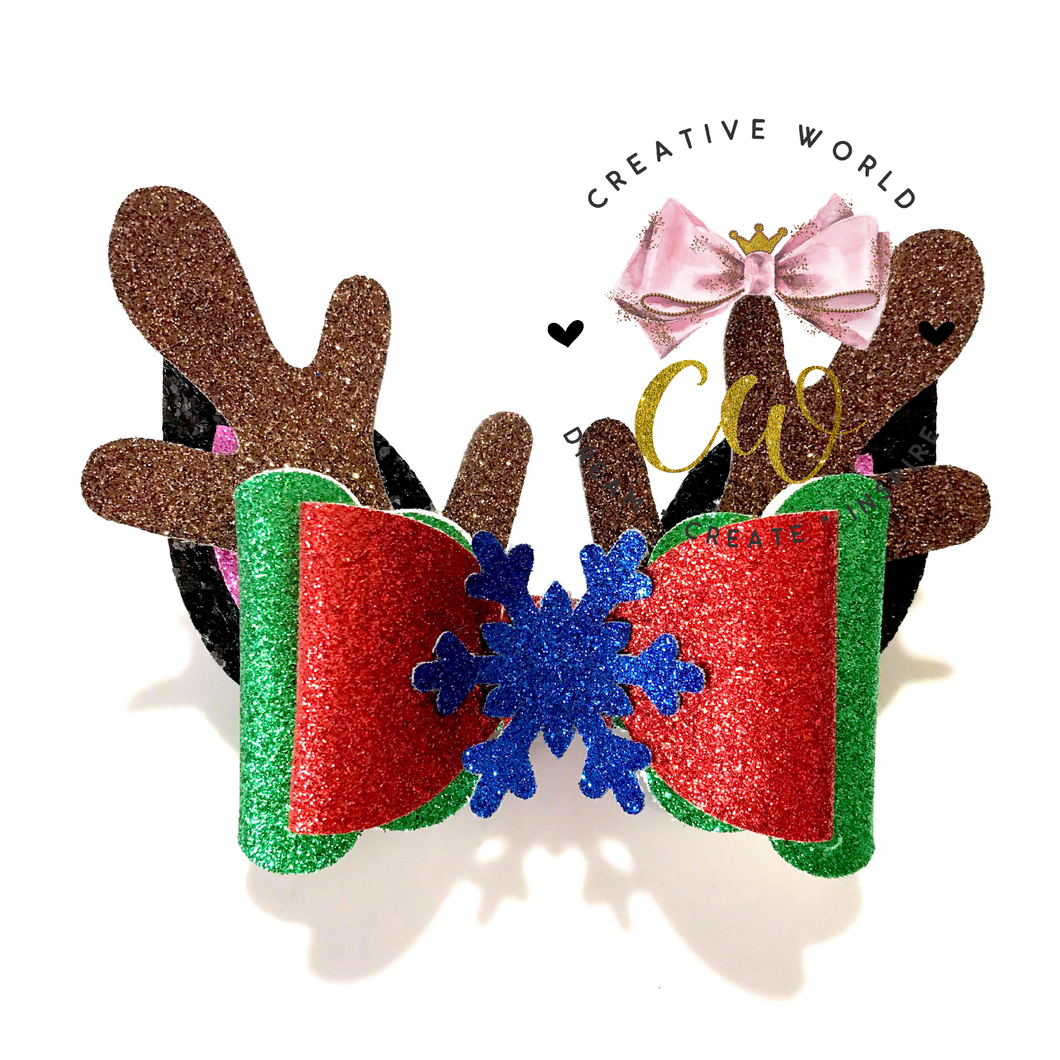 Christmas Reindeer Hair Bow Template | CWC055