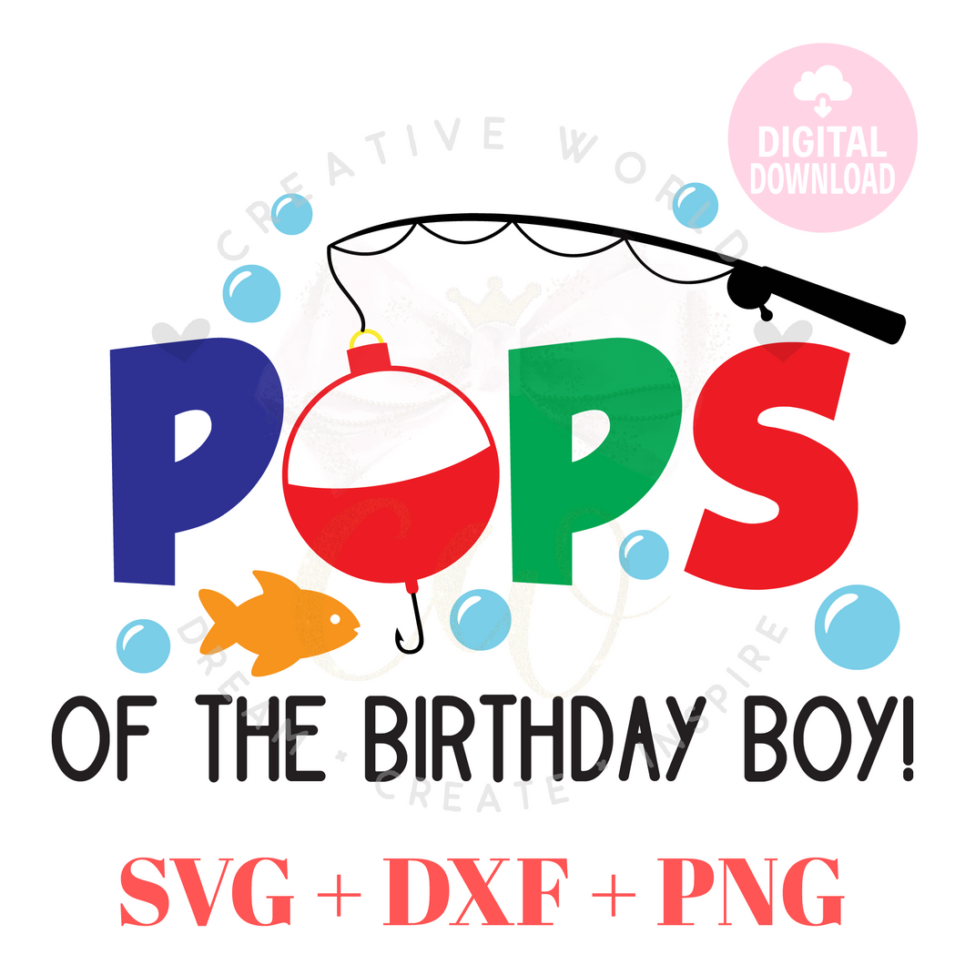 Pops of the Fish One Birthday svg